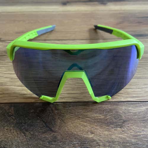 NEW 100% S3 Sunglasses - Lime Frame w/ Blue Lens