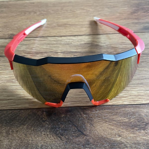 NEW 100% Speedcraft Sunglasses - Red/Black Frame w/ Red Lens