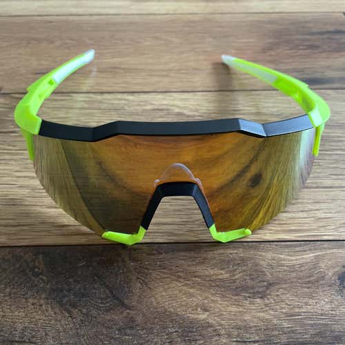 NEW 100% Speedcraft Sunglasses - Neon/Black Frame w/ Red Lens