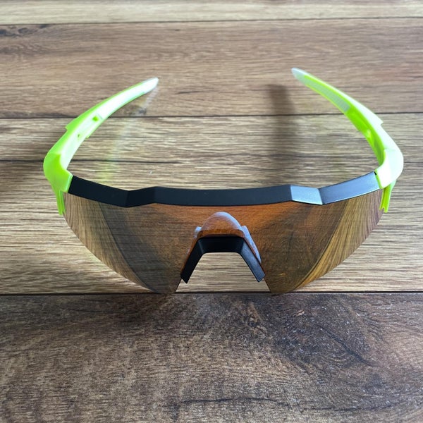 NEW 100% Speedcraft SL Sunglasses - Neon/Black Frame w/ Red Lens