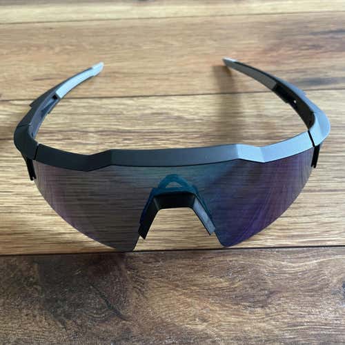 NEW 100% Speedcraft SL Sunglasses - Black Frame w/ Green Multilayer Lens
