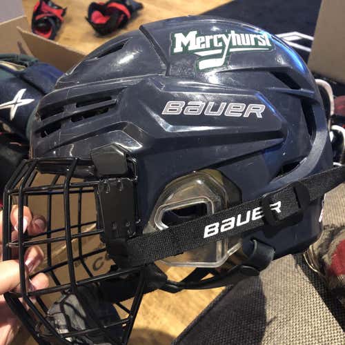 Blue Used Small Bauer Re-Akt Pro Stock Helmet
