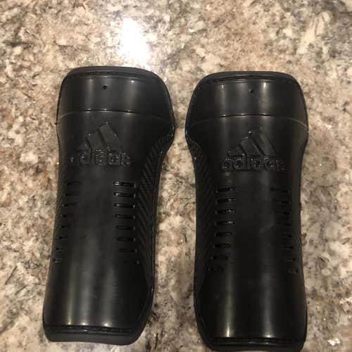 Black Unisex Medium Adidas Shin Guards Recommended For Ages 6-