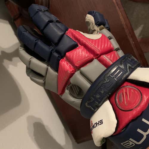 Red Used Player's Maverik M3 12" Lacrosse Gloves