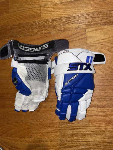 Blue Used Player's Nike Surgeon Lacrosse Gloves 13"
