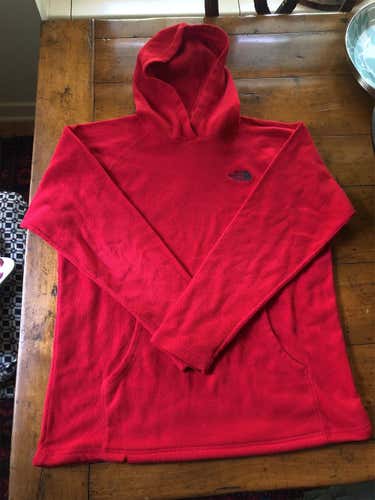 Red North Face Hooded Fleece Small