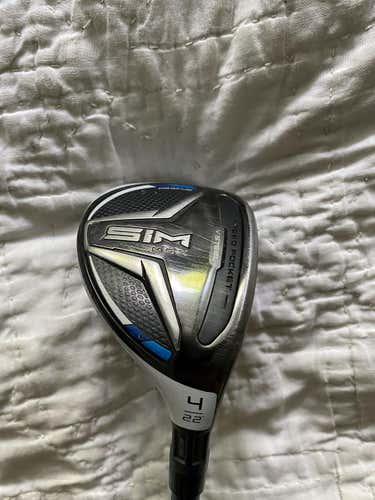 TaylorMade Sim Max Hybrid Golf Club 4h 22 degree r-flex right