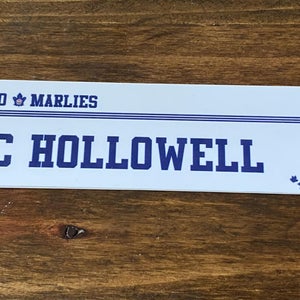 Mac Hollowell Toronto Marlies Tuto Finnish Hockey Game Used Locker Plat