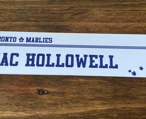 Mac Hollowell Toronto Marlies Tuto Finnish Hockey Game Used Locker Plat