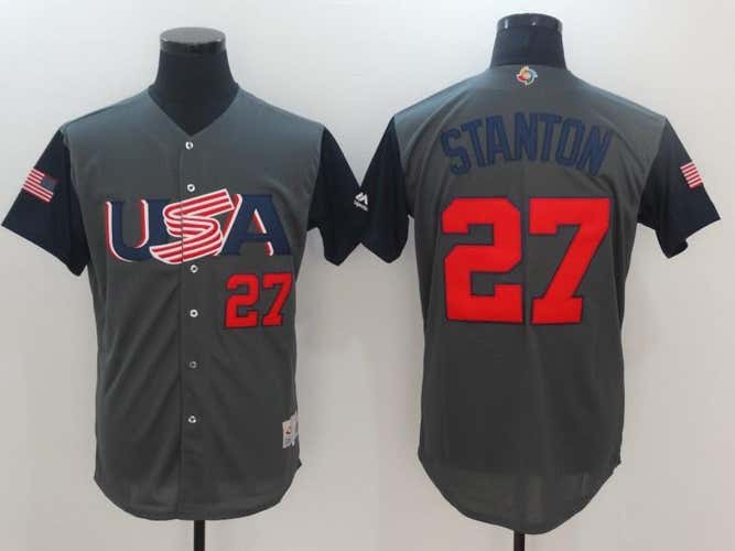 Men’s USA Baseball Jersey (Stanton) 2017 New