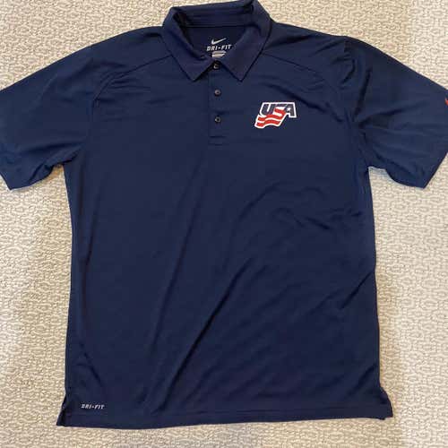 Rare Team Issue USA Hockey Nike World Championships Pro Stock Golf Shirt