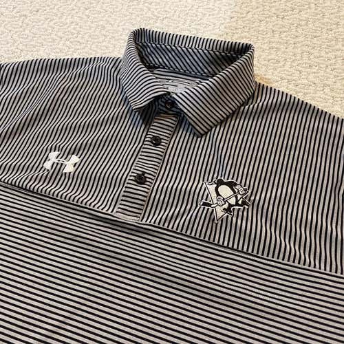 Rare Team Issue NHL Pittsburgh Penguins Pro Stock Under Armour Golf shirt