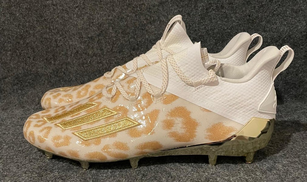 Men’s Adidas Adizero X Anniversary Football Cleats EH3472 Gold/Leopard Size 13