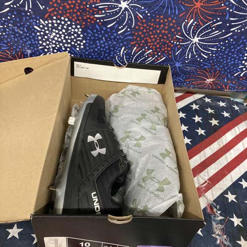Black New Size 10 Metal Under Armour Yard Low ST Baseball Cleats- 163649