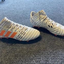 White Used Adidas Nemeziz Cleats - Size 4