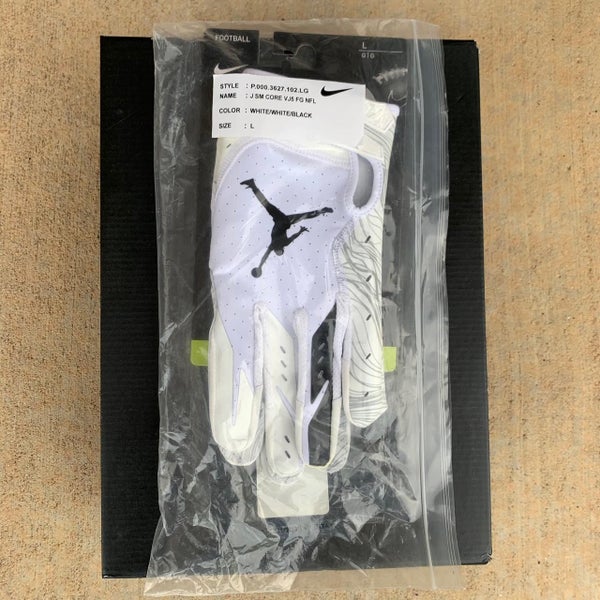 Jordan Vapor Jet 5.0 NFL White/Black Football Gloves sz LG