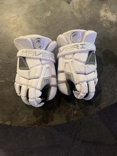 White New Maverik M5 13" Goalie Gloves