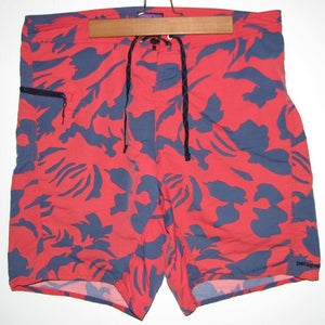 Patagonia Men's Red & Blue Swimming Trunks Board Shorts - Size 36