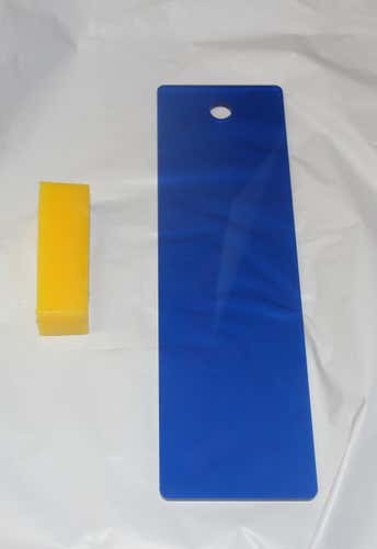 Ski snowboard long blue scraper 10" plus all temp yellow wax 45g combo