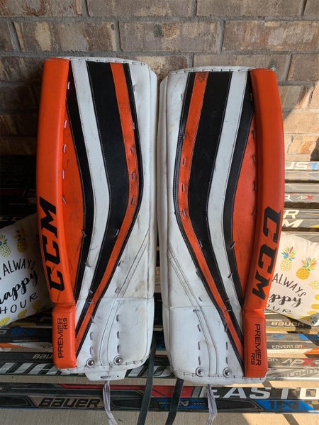 White Senior 33" CCM Premier R1.9 Goalie Leg Pads