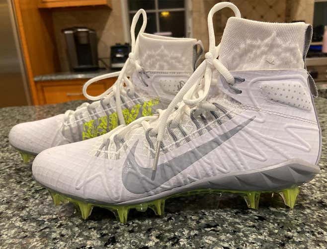 White Unisex Molded Cleats High Top