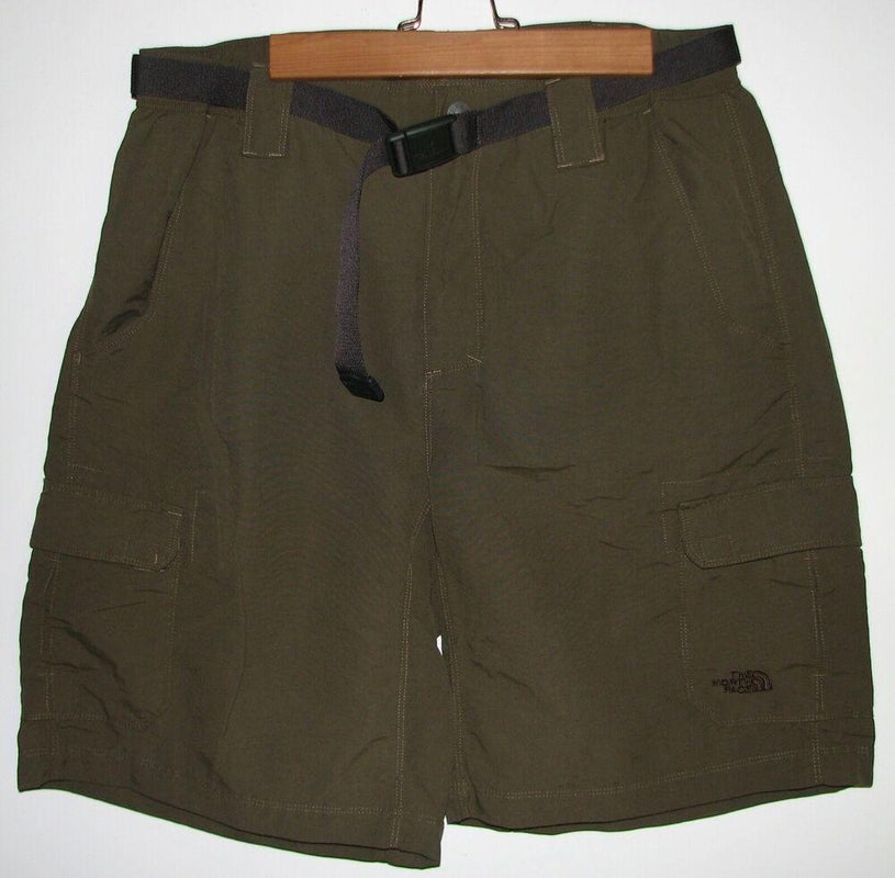 North Face Men's Olive Green Hiking Walking Active Cargo Shorts -Size M / LIKENU
