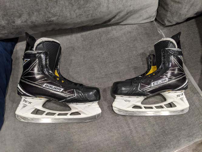 Used Senior Bauer Supreme 1S Hockey Skates Extra Wide Width Pro Stock Size 7