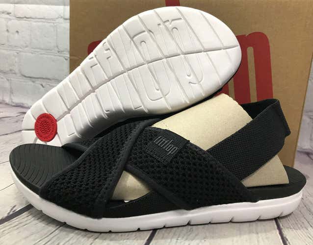 FitFlop Women’s Airmesh Sandal Urban Black Polyester Shoes Size 6 New With Box
