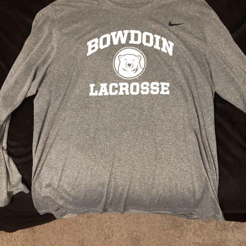 Bowdoin Lacrosse Gray Adult XXL Nike Shirt