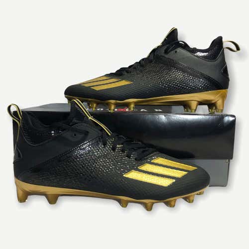 adidas Men's Adizero Scorch Football Cleats Black / Gold Size 11.5 New With Tags