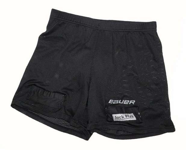 Women Hockey Medium Jill Black Shorts - Bauer Jock Plus Core Mesh Loose Fit