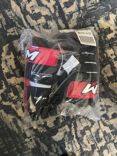 Black New Senior CCM Tacks 4 Roll Pro Gloves 15"