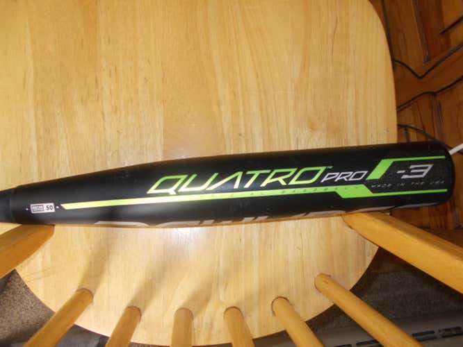 Used High School/College BBCOR Certified Rawlings Quatro Pro Bat (-3) 30 oz 33"
