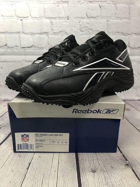 Reebok Men's NFL Thorpe Low Rat Football Shoes Black Size 7.5 New With Box | SidelineSwap