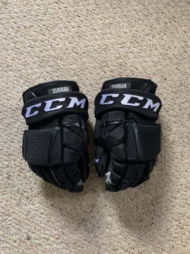 Black Senior Jordan Subban CCM HG12 13" Pro Stock Gloves