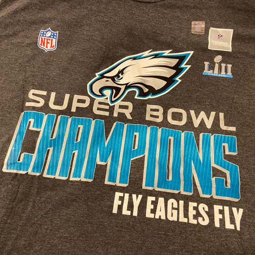 NFL Philadelphia Eagles Super Bowl Trophy Collection Gray Adult XXXXL T-Shirt