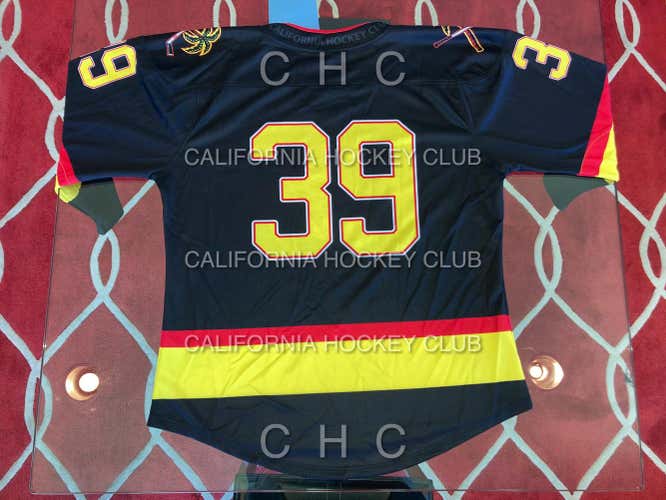 Black California Hockey Club Retro Canucks Senior Jersey Large #39