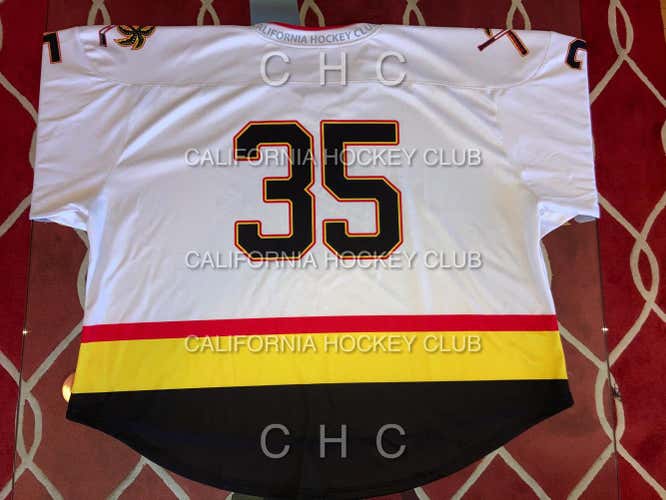 White California Hockey Club Retro Canucks Senior Jersey GOALIE CUT