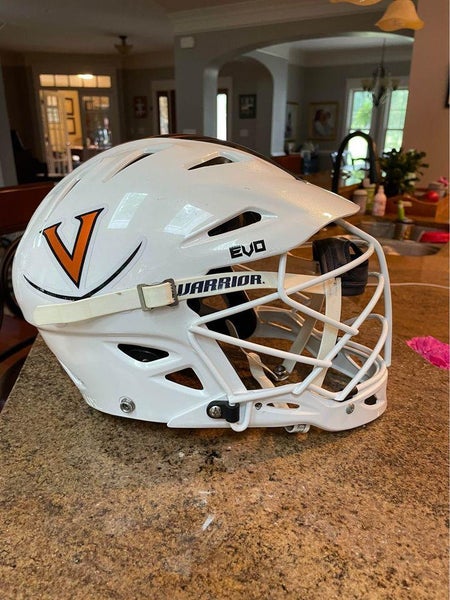 UVA Lacrosse - White Used Adult Player's Warrior Evo Helmet