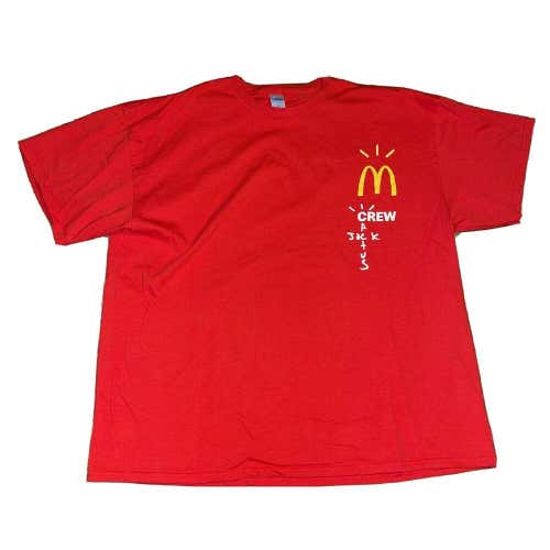 Travis Scott Cactus Jack McDonalds Crew Employee T-Shirt Red. First Edition XL