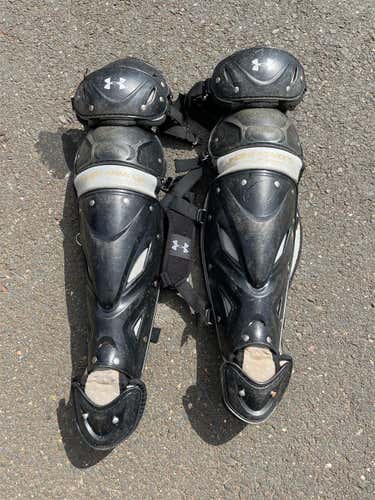 Black Intermediate Under Armour Catcher's Leg Guard