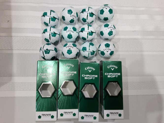 12 White & Green Used Callaway Truvis Balls