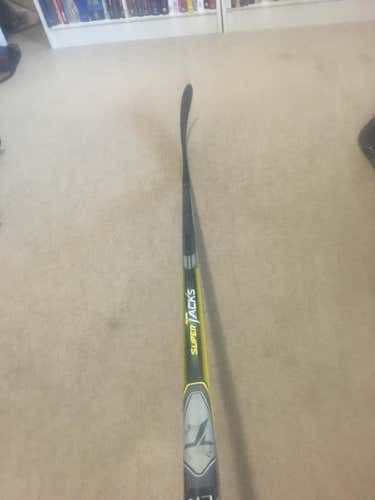 New Senior CCM Left Hand Super Tacks Hockey Stick Mid Pattern Pro Stock