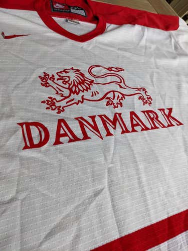Vintage Nike Denmark Replica Hockey Jersey Size XXL