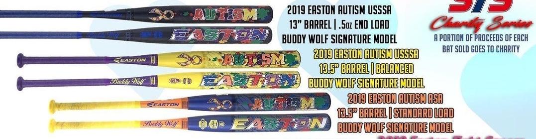 Like New Adult 2019 ASA Easton Autism Buddy Wolf Composite Bat 27 oz 34"