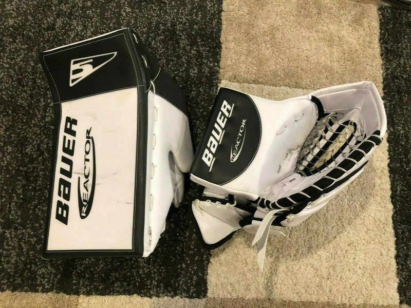Custom Digi Print Bauer Ultrasonic Catch Glove and Vapor 2X Blocker Black/White