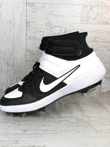 Nike Alpha Huarache Elite 2 Mid Baseball  Cleats White Black