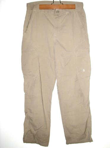 The North Face Men's Tan Lightweight Nylon Hiking Walking Cargo Pants - Size 32