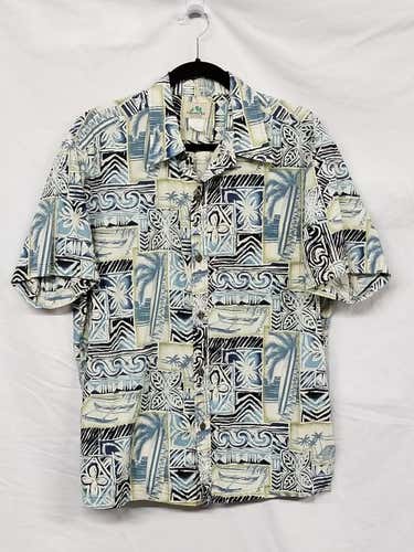 Vintage Paradise Bay Hawaii Men's Size L Large 100% Cotton Short Sleeve Hawaiian Shirt