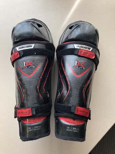 Used Senior Bauer Vapor 1x Lite Hockey Shin Pads 15” sr